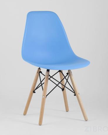 Стул Eames DSW голубой, литой полипропилен, стальной каркас, массив бука, 4 шт. в Санкт-Петербурге