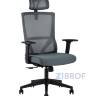для руководителя TopChairs Local офисное серое обивка сетка ткань крестовина пластик в Санкт-Петербурге