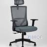 для руководителя TopChairs Local офисное серое обивка сетка ткань крестовина пластик в Санкт-Петербурге