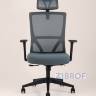 для руководителя TopChairs Local офисное серое обивка сетка ткань крестовина пластик в Санкт-Петербурге