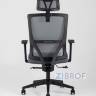 для руководителя TopChairs Local офисное серое обивка сетка ткань крестовина пластик в Санкт-Петербурге