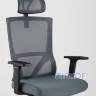 для руководителя TopChairs Local офисное серое обивка сетка ткань крестовина пластик в Санкт-Петербурге