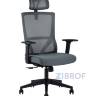 для руководителя TopChairs Local офисное серое обивка сетка ткань крестовина пластик в Санкт-Петербурге