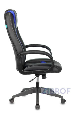 Кресло игровое Бюрократ VIKING-8N/BL-BLUE черный/синий искусственная кожа геймерское в Санкт-Петербурге