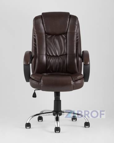 Компьютерное кресло TopChairs Atlant офисное коричневое обивка экокожа, механизм качания Top Gun коричневый в Санкт-Петербурге