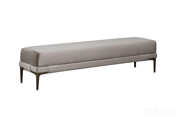 Банкетка Prima на метал опорах бежевая Velvet BEG 40*160*40см в Санкт-Петербурге