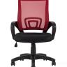 Компьютерное кресло TopChairs Simple офисное красное в обивке из текстиля с сеткой, механизм качания Top Gun в Санкт-Петербурге