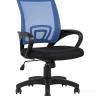 Компьютерное кресло TopChairs Simple офисное синее в обивке из текстиля с сеткой, механизм качания Top Gun в Санкт-Петербурге