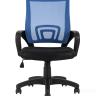 Компьютерное кресло TopChairs Simple офисное синее в обивке из текстиля с сеткой, механизм качания Top Gun в Санкт-Петербурге