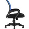 Компьютерное кресло TopChairs Simple офисное синее в обивке из текстиля с сеткой, механизм качания Top Gun в Санкт-Петербурге